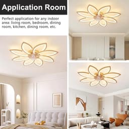 8 Sterren Plafondlamp Met Ventilator - Goud - Met Afstandsbediening - Smart lamp - Dimbaar Met App - 6 Standen Ventilator - Woonkamerlamp - Moderne lamp - Plafoniere — thumbnail 5