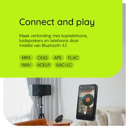 Smart MP3 Speler Bluetooth en Wifi - 16GB - 4 HD Touchscreen - BT 4.1 - MP4 Video Speler - Streaming Apps - Voice Recorder - M400 - Zwart — thumbnail 2