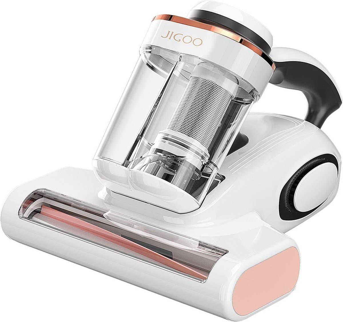 JIGOO J300 Dual-Cup Smart Anti-Mijt Stofzuiger Voor Bed, 13KPa Zuigkracht, 55 Celsius Hete Lucht, UV Licht, 99,9% Verwijdert Mijten, 0,5L Stofbeker — afbeelding 1
