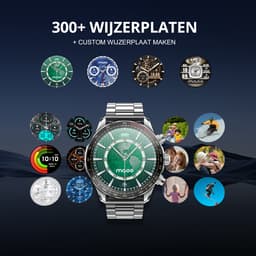 Maoo Titan AMOLED Smartwatch Heren - Stainless Steel en 2 TPU bandjes - Stappenteller - Hartslagmeter - Slaapmonitor - Multisport - Geschikt voor Android en iOS - Zilver — thumbnail 4