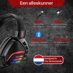 Phreeze GHW3 Gaming Headset met Microfoon - Bluetooth + 2.4Ghz USB C + USB A Dongle - Draadloos - RGB - 7.1 3D Surround Sound - Ultra Low Latency - Geschikt voor PS5, PS4, Nintendo Switch, PC Headsets PS5 — thumbnail 3