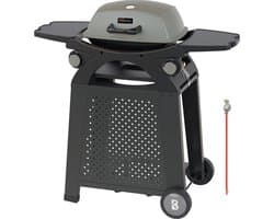 KitchenBrothers Gas BBQ - Staand en Tafelmodel Barbecue - 2 Branders - PFAS Vrij - Tafelbarbecue - Anti-aanbaklaag - 37x48 cm Grilloppervlak - Vaderdag Cadeau - Zwart