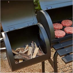 Vaggan Smoker Houtskoolbarbecue - Cilinder Rookoven -Barbecue Smoker - Houtskool Rookoven - Verrijdbare BBQ -118 x 53 x 102 cm- Gegalvaniseerd Staal - Thermometer — thumbnail 2