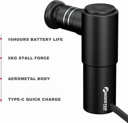 DrPhone EchoEase – Mini Draagbare MassageGun – Ontspanning – Massage – Met Vier Standen – Met Vier Snelheden - Fitness Spier Massage – Zwart — thumbnail 2