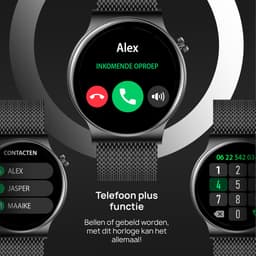 OOQE WATCH CS PRO - Smartwatch Heren en Dames | Geschikt voor iOS en Android | 10 kleuren | HD | Notificaties | Gezondheidsanalyse | Sportanalyse | GPS Koppeling | Bellen | Muziek/Audio Luisteren | Spelletjes | Ergonomisch | Nederlandstalig | Zwart — thumbnail 4