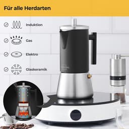SILBERTHAL Inductie Espressopercolator van Roestvrij Staal - voor 1-6 Kopjes - 300 ml - Zwart — thumbnail 5