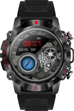 Watch Go - Smartwatch Dames - Geschikt voor Android en iOS - HD Touchscreen - Stappenteller - Horloge - 45 mm - Donkergrijs — thumbnail 4