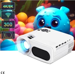 Full HD 1080P Beamer met 5G WiFi en Bluetooth - 13000 Lumen, 4K 8K Ondersteund, Elektronische Trapeziumcorrectie - Thuisbioscoop en Videobeamer — thumbnail 1