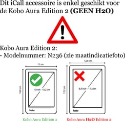 Hoes geschikt voor Kobo Aura Edition 2 - Book Case Premium Sleep Cover Kunstleer Hoesje met Auto/Wake Functie - Blauw — thumbnail 2