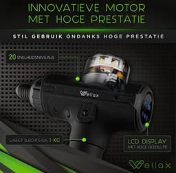 Massage Gun - Massage Apparaat - 11 Massagekoppen - LED Display - 2600 mAh - 99 Intensiteiten - Verlicht Spierpijn - Spiervermoeihdeid — thumbnail 3