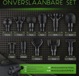 Massage Gun - Massage Apparaat - 11 Massagekoppen - LED Display - 2600 mAh - 99 Intensiteiten - Verlicht Spierpijn - Spiervermoeihdeid — thumbnail 5
