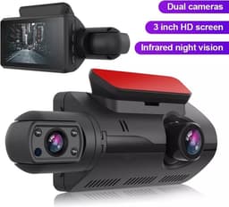 TechU™ Dashcam Voor en Achter Camera – M17 Zwart – Dashboardcamera – Full HD 1080P – 150° Wijdhoeklens – Nachtvisie – Loop recording – Bewegingssensor – G-sensor – Parkeermodus – Incl. Achteruitrijcamera - voor auto — thumbnail 3