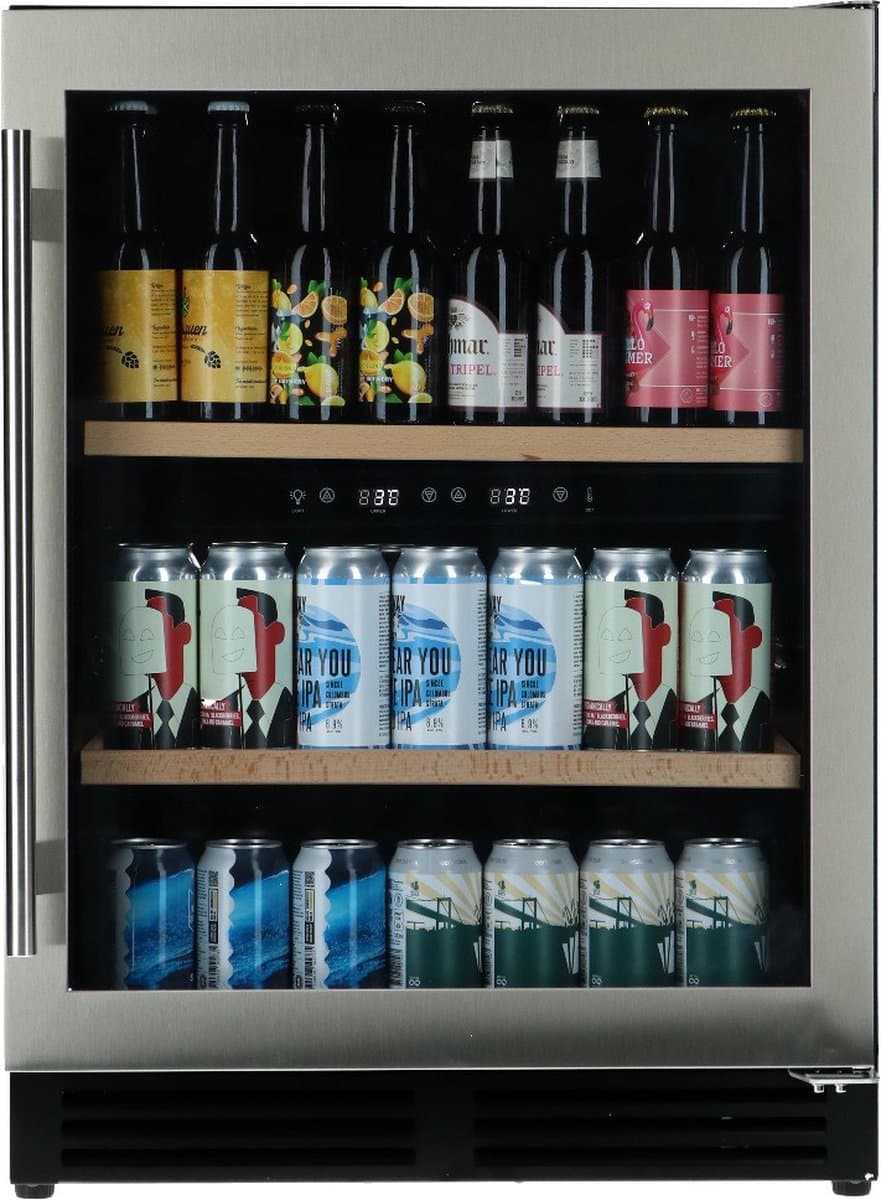 Bierkoelkast Brussel - glazen deur met RVS rand - 126 flessen - Koelkast horeca - Bier koelkast voor Thuis - Flessenkoelkast- Drank koelkast - Bierkast — afbeelding 1