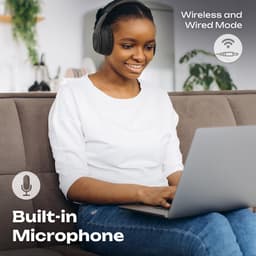 PowerLocus P7 - Draadloze Over-Ear Koptelefoon Inklapbaar - Bluetooth Hoofdtelefoon - Met microfoon – Headphone – Incl. Carry Case - Zwart — thumbnail 3