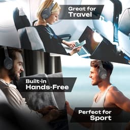 PowerLocus P19 Bluetooth Koptelefoon - Koptelefoon Draadloos - tot 70 Uur Speeltijd en met Aux Kabel - Over Ear Hoofdtelefoon - 3 EQ-Modi - Met Draagtas – Asfalt Grijs — thumbnail 3
