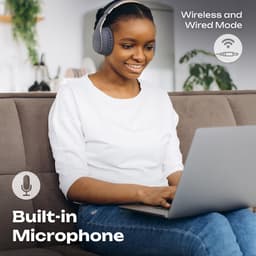 PowerLocus P7 - Draadloze Over-Ear Koptelefoon Inklapbaar - Bluetooth Hoofdtelefoon - Met microfoon – Headphone – Incl. Carry Case - Asphalt Grey — thumbnail 5