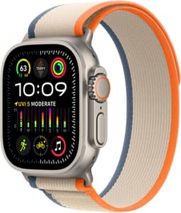 Apple Watch Ultra 2 - GPS + Cellular - 49mm - Titanium Case with Orange/Beige Trail Loop - M/L — thumbnail 2