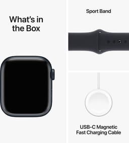 Apple Watch Series 9 - 41mm - Midnight Aluminium Case with Midnight Sport Band - S/M — thumbnail 5