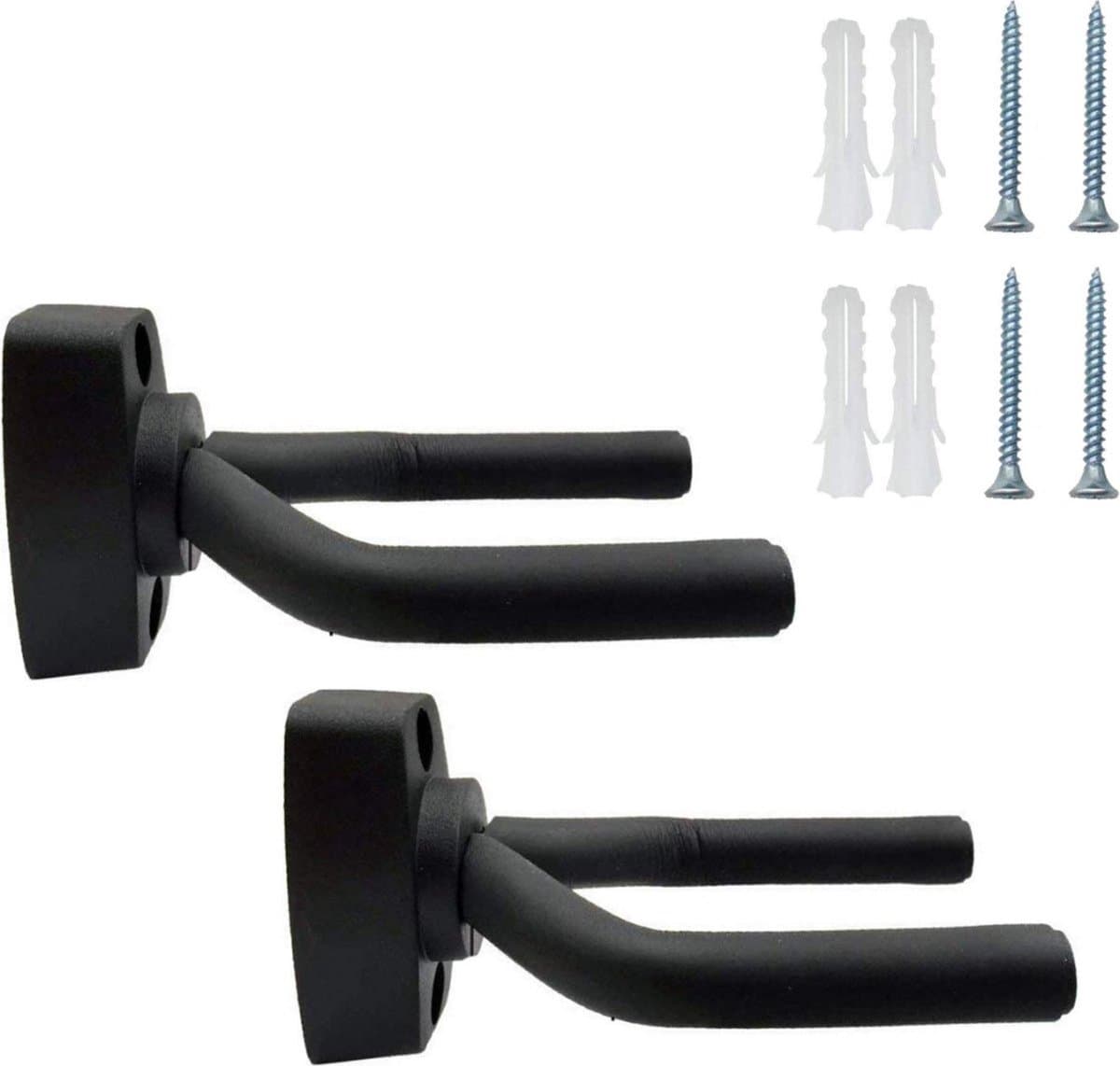 Twee stuks - Dubbel pack - Gitaar Wandbeugel – Muurbeugel – Gitaar standaard – Hanger – Haak – Wandsteun - Guitar Stand – Viool – Basgitaar - Ukelele - muurhaak — afbeelding 1