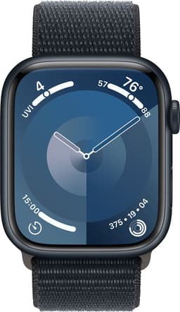 Apple Watch Series 9 - 45mm - Case with Midnight Sport Loop - Middernacht Aluminium — thumbnail 1