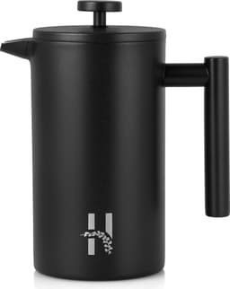 Hanamura French Press - Cafetiere - Dubbelwandig - 1L - Zwart — thumbnail 1