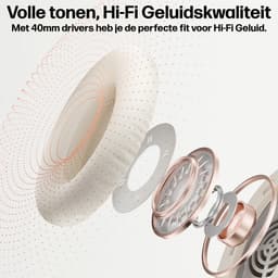 Over Ear Koptelefoon Draadloos - Draadloze Headset met Microfoon - Bluetooth 5.3 - 60 Uur Batterij - Inklapbaar - ENC Kristalheldere Gesprekken - Bluetooth Headset - Wit — thumbnail 3