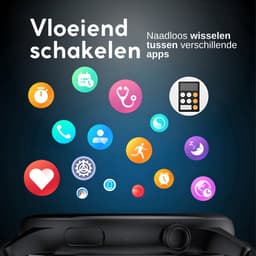 GØDLY Amoled Smartwatch - Sporthorloge - Horloge Dames & Heren - Bluetooth - GPS - zwart — thumbnail 4