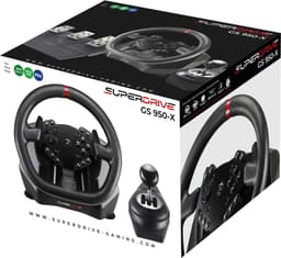 Subsonic Gaming Stuurwiel - Superdrive GS950-X Stuurwiel - Losse Pedalen en Pook - PS4 -Xbox One - Xbox S/X - Zwart/Rood - SA5659 — thumbnail 3