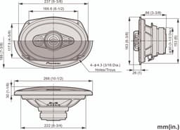 Pioneer TS-A6991F - Autospeakers - 6"x9" (15 x 23 cm) 5-wegs coaxiaal - 700 W — thumbnail 5