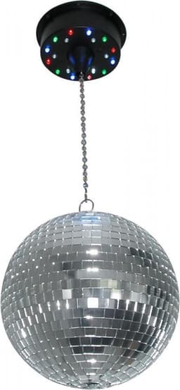 Spiegelbol motor - Fuzzix MBW18LED - Batterij discobal motor met LED's — thumbnail 4