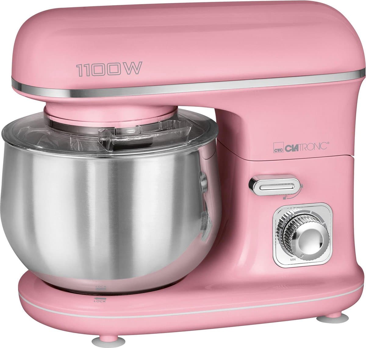 Clatronic KM 3711 - Keukenmachine - Kneedmachine - RETRO - Roze - 5L - 1100 watt — afbeelding 1