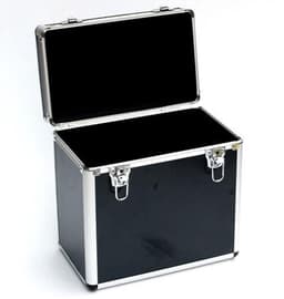 Platenkoffer voor 50 stuks LP vinyl platen afsluitbaar zwart — thumbnail 1