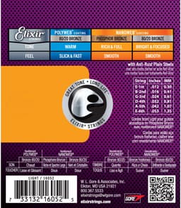 Elixir Strings NANOWEB - Akoestische Gitaarsnaren - Phosphor Bronze - Light Gauge - 12-16-24-32-42-53 — thumbnail 2