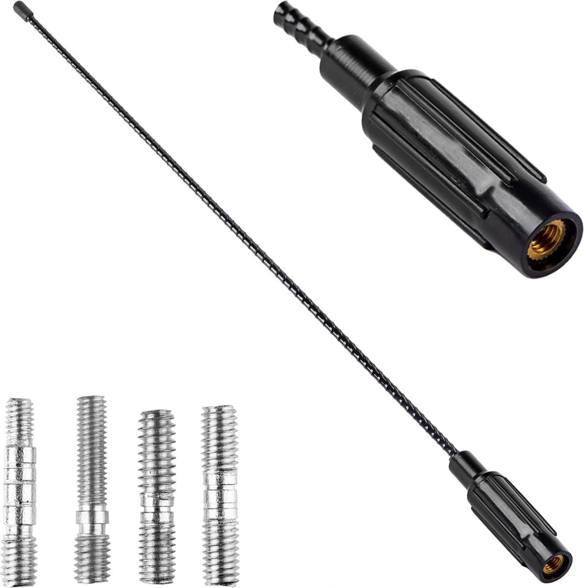 AMiO FM/AM Auto Antenne Mini Universeel met 4 Adapters Zwart (41 cm) — afbeelding 1
