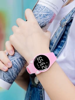 Smartwatch Kinderen - Kat - Stappenteller - Stopwatch - Roze — thumbnail 3