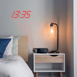 Denver Wekkerradio met Projectie - Opladen via USB - Digitale Wekker - FM Radio - Dubbel Alarm - CPR700 - Zwart — thumbnail 5