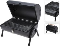 Houtskoolbarbecue - Cilindervorm - Tafelmodel - Mat Zwart — thumbnail 2