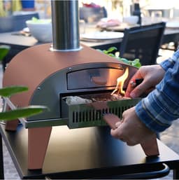 ZiiPa Pizza Oven Piana - Houtgestookt - Met Thermometer - Terracotta - Geschikt voor Ø 30 cm Pizza's - Roterende Pizzasteen voor Gelijkmatige Bakresultaten - Snel en Efficiënt — thumbnail 4