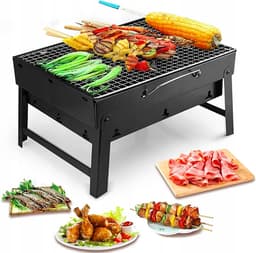 Draagbare BBQ - Houtskool Barbecue - Opvouwbaar - Barbecue - 35 x 27 cm - Camping Barbecue - Kamperen - Reis BBQ - Festival Barbecue - Grill — thumbnail 1