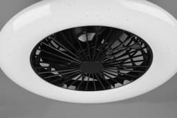 REALITY STRALSUND - Plafondventilator - Zwart mat - incl. 1x SMD 30 W - Licht apart schakelbaar - Afstandsbediening - Dimbaar - Traploos instelbare lichtkleur - Niet geschikt voor externe dimmer - Geheugenfunctie - 3 snelheid - Zomer- en wintermodus — thumbnail 1