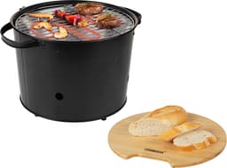 Houtskool BBQ - Princess 112240 Hybride Bucket Barbecue - Elektrische BBQ - Met en zonder houtskool te gebruiken - Park Barbecue - 1400W - Diameter 32cm - met serveerplank - bbq accesoires — thumbnail 1