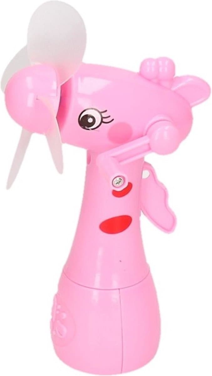 Waterspray ventilator - giraffe - roze - voor kinderen - waterverstuiver - zomerventilator - 15 cm — afbeelding 1