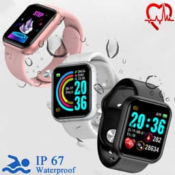 Belesy® Base - Smartwatch - Horloge - 1,3 inch Kleurenscherm - Stappenteller - Bloeddrukmeter - Verbrande calorieën - 3x sportmodus - Siliconen - Zilver - Zwart - Moederdag — thumbnail 5