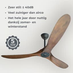 Goedewaere Plafondventilator Nordic Wood - Afstandsbediening - Timer - Stil - 152cm — thumbnail 5