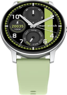 Belesy® SUAVE - Smartwatch Heren – Smartwatch Dames - Horloge – Stappenteller – Calorieën - Hartslag – Sporten - Je eigen foto als wijzerplaat - Kleurenscherm - Full Touch - Bluetooth Bellen – Zilver - Silicone –Groen - Moederdag — thumbnail 4