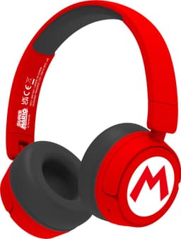 Super Mario - Mario logo - draadloze kinderkoptelefoon - volumebegrenzing - lange batterijduur - microfoon - opvouwbaar - bluetooth — thumbnail 1