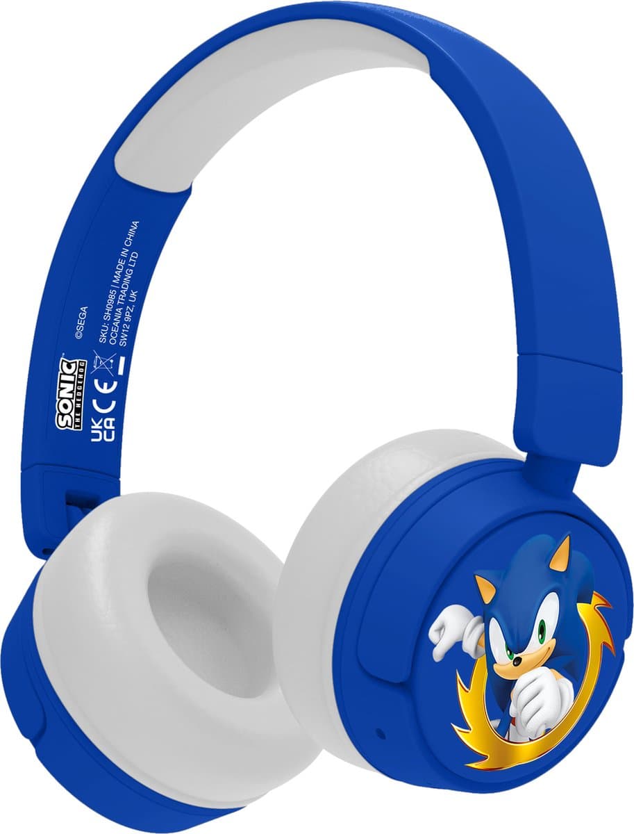 Sonic the Hedgehog - draadloze kinderkoptelefoon - volumebegrenzing - lange batterijduur - microfoon - opvouwbaar - bluetooth — afbeelding 1