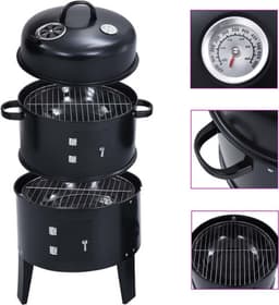 vidaXL Houtskoolroker barbecue-grill 3-in-1 40x80 cm — thumbnail 1