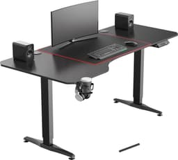 VDD Gaming - Bureau - Game Desk - Zit Sta Bureau - Elektrisch in Hoogte Verstelbaar - Zit-sta Bureau - Game Bureau - Gaming Desk - Computer Tafel - 160 x 75 cm - Zwart - Maximale hoogte 120 cm — thumbnail 1