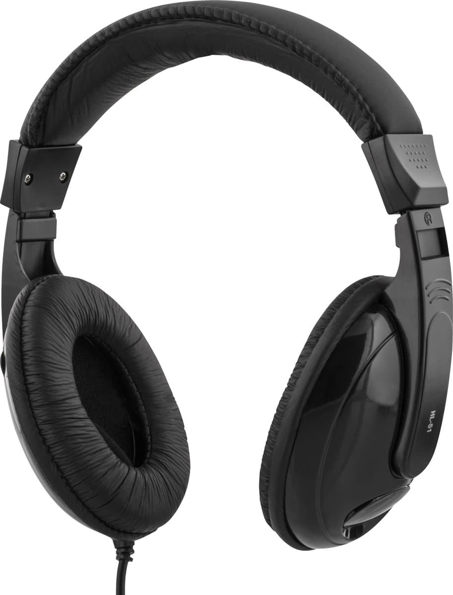 Deltaco HL-51 Stereo Koptelefoon - Over-Ear - Bedraad - 1x 3.5mm - Zwart — afbeelding 1